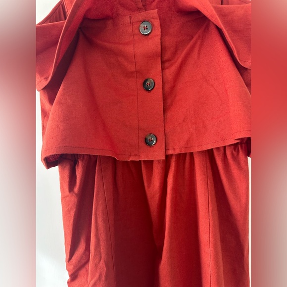 Sezane Isabella red rust terracotta linen dress 38 S/M 2019 - Picture 8 of 16